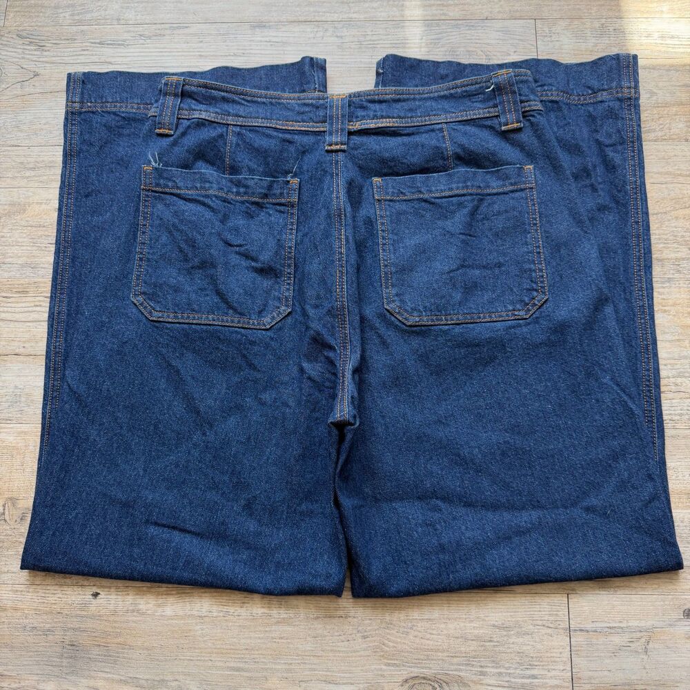 LOFT The Wide Leg Jeans Women Size 8 29 Dark Wash Denim High Rise
